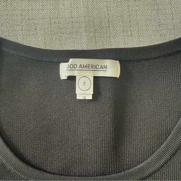 Good American Cold One Shoulder Dress Long Sleeve Ribbed Detail Black Size 3 L - Picture 5 of 7